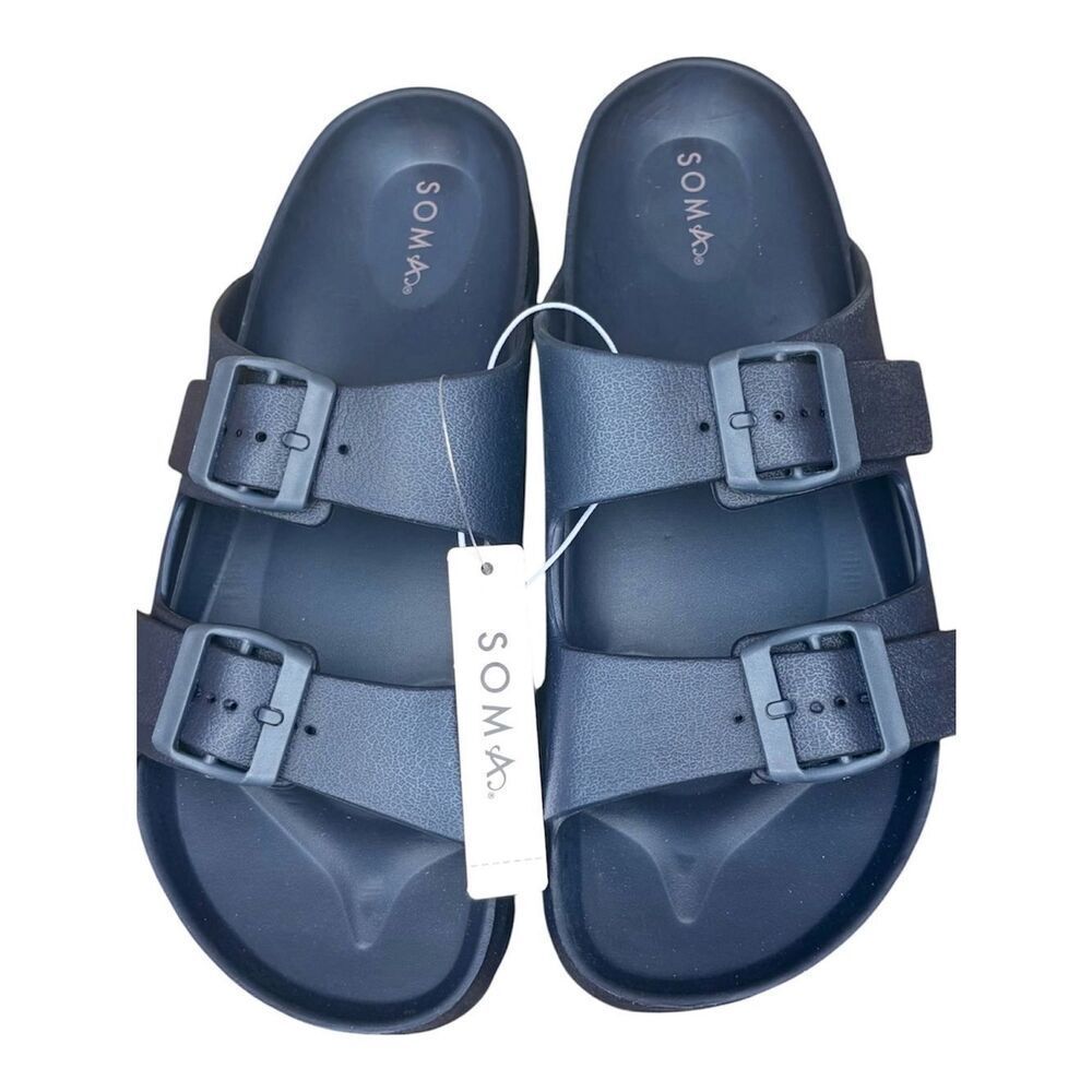 Soma Swim Sandals Navy Blue 8 NWT Summer Beach Vacation Sand Ocean Pool - Picture 6 of 9